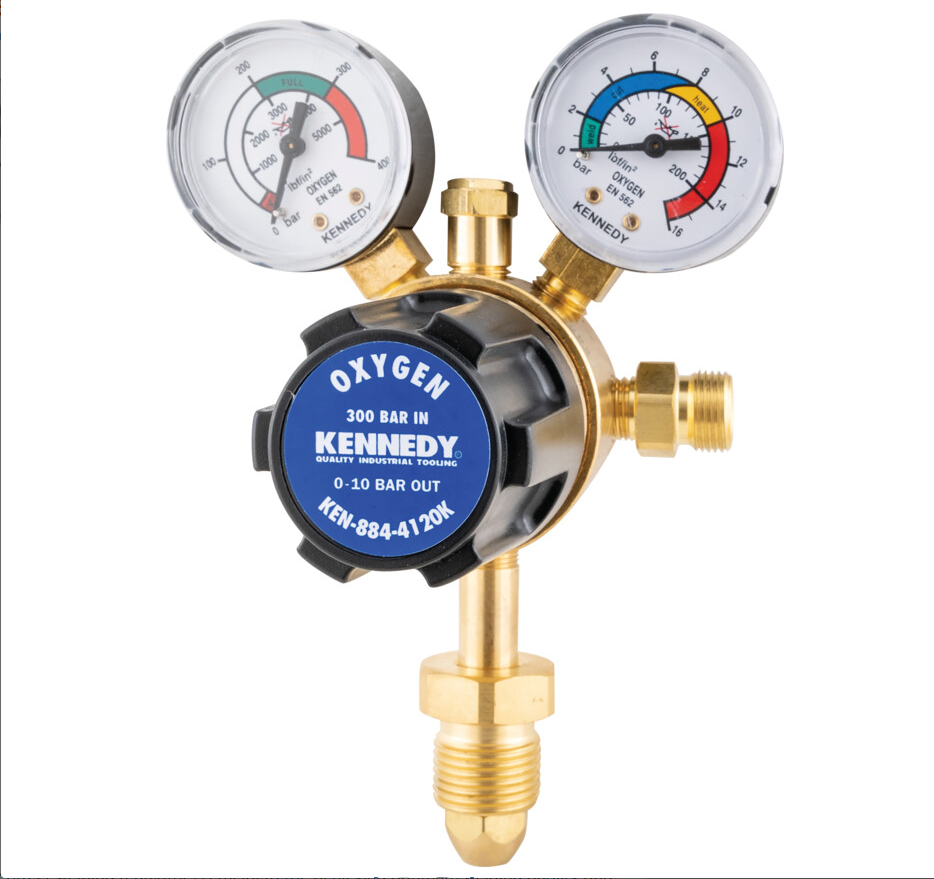 Kennedy KEN8844120K | Gas Regulator, Single Stage | 10 Bar Outlet, 300bar Inlet | 5/8in BSP x 3/8in BSP Connection