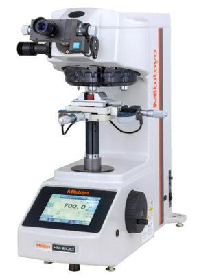 Mitutoyo 810-401-13-ASET2 | Manual Automatic Micro Vickers Hardness Testing Machine | HM-210 A-Type Set | Double Indentershaft Operation Temperature 5 to 40°C | Vibration Frequency 5Hz or lower | Mass 42 kg