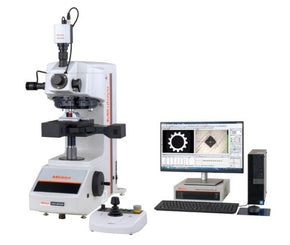 Mitutoyo 810-404-11-BSET1 | Semi Automatic Micro Vickers Hardness Testing Machine | HM-210 B-Type Set | One Indentershaft Operation Temperature 5 to 40°C | Vibration Frequency 5Hz or lower | Mass 40 kg