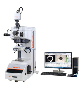 Mitutoyo 810-404-11-BSET2 | Semi Automatic Micro Vickers Hardness Testing Machine | HM-210 B-Type Set | Double Indentershaft Operation Temperature 5 to 40°C | Vibration Frequency 5Hz or lower | Mass 40 kg