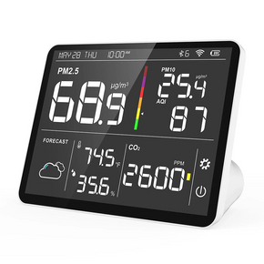 Elitech Temtop M100 | Air Quality Monitor |  8 In 1 Design CO2 PM2.5 AQI Monitor Weather Station Your Home Air Station