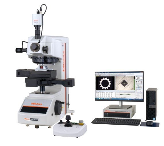 Mitutoyo 810-404-11-DSET1 | Fully Automatic Micro Vickers Hardness Testing Machine | HM-210 D-Type Set | Operation Temperature 5 to 40°C | Vibration Frequency 5Hz or lower | Mass 53 kg