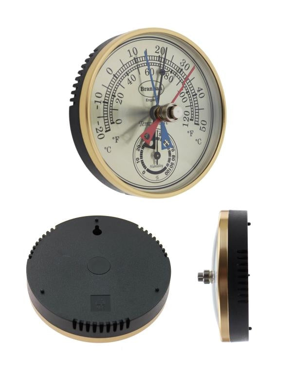 Brannan 12/413/3 | Gilt Dial Max Min Thermometer & Hygrometer | -20 to +50 °C, 0–100 %RH - generaltechuae (2)