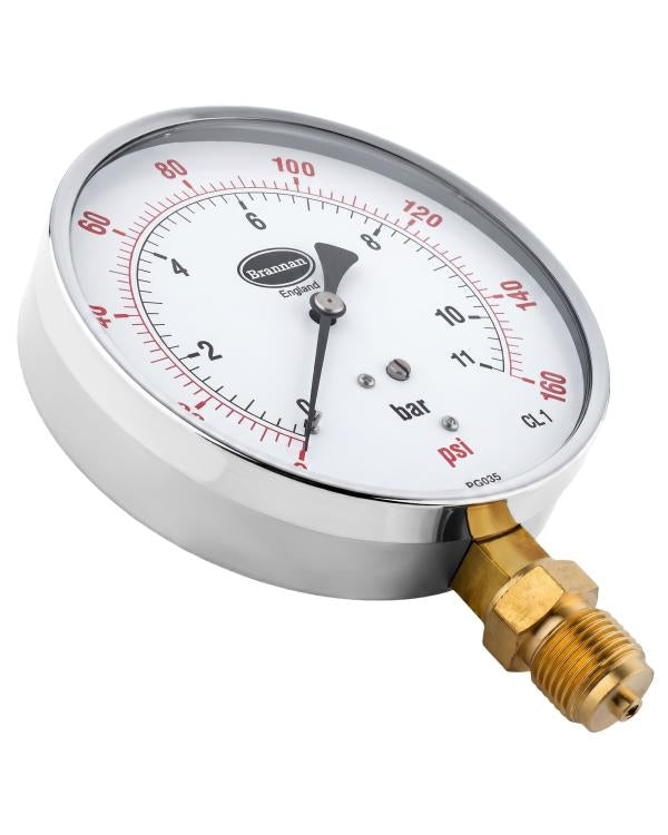 Brannan 35/794/0 | Contractor Pressure Gauge | 115 mm, 0 to 160 psi & bar, 1/4" NPT, plastic window - generaltechuae (2)