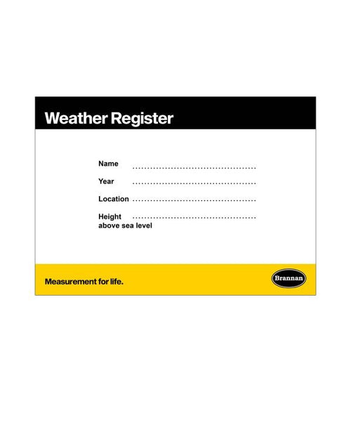 Brannan 13/062/0 | Weather Register for Rain Gauge | Spare Book for 13/070/0 - generaltechuae