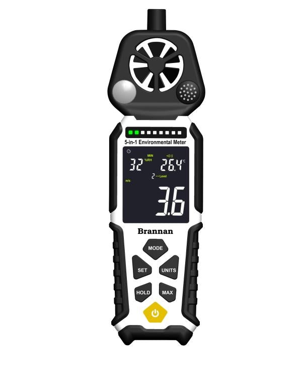 Brannan 13/494/0 | Heavy Duty 5-in-1 Environmental Meter | Wind, Light, Sound, Temperature, RH - generaltechuae