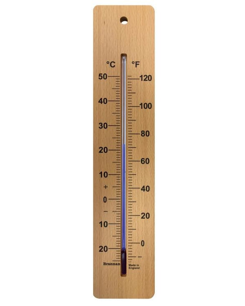 Brannan 14/231/2 | 380 mm Wood Wall Thermometer | Garden Design, -20 to +50 °C, °C Only - generaltechuae