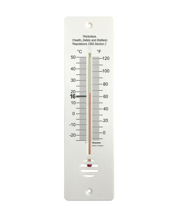 Brannan 14/390/3 | 255 mm Workplace Wall Thermometer | 16 °C recommended mark - generaltechuae
