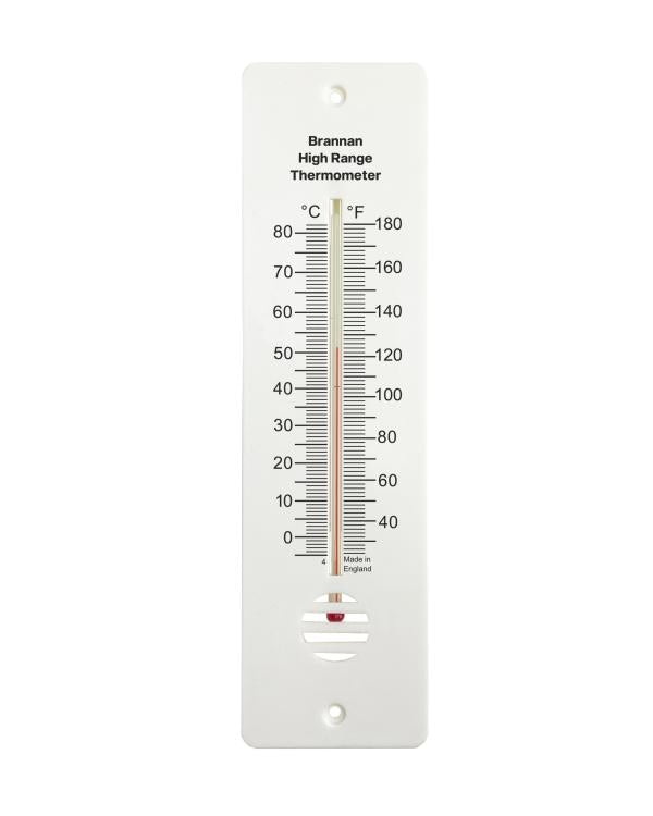 Brannan 14/446/3 | 255 mm Plastic Wall Thermometer, High Range | -10 to +80 °C/°F - generaltechuae