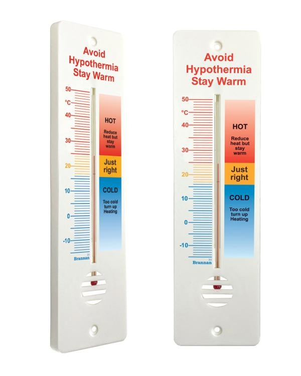 Brannan 14/867/2 | 255 mm Plastic Hypothermia Wall Thermometer | Coloured °C zones - generaltechuae (2)