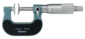 Mitutoyo 123-101 Disc Micrometer, Hardened Steel Disks 0-25mm, Disk=20mm