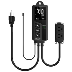 Elitech STC-1000Pro | Non-WIFI Digital Temperature Controller | With Dual Relay Heating Cooling Outlets | For Reef Tank Greenhouse Aquarium Reptile Rack | 10A 1200W
