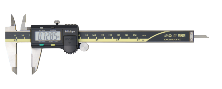 Mitutoyo 500-160-30 Digital ABS AOS Caliper, ID/OD Carb. Ja. Inch/Metric, 0 - 150 mm (0 - 6")