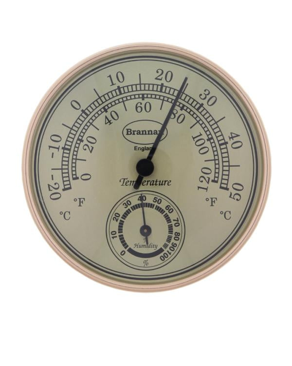 Brannan 30/407/3 | Gilt Dial Thermometer & Hygrometer | 100 mm, -20 to +50 °C, 0–100 %RH - generaltechuae