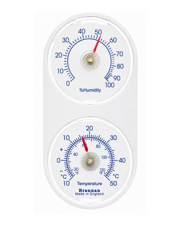Brannan 30/412/3 | Twin Mini Dial Hygrometer & Thermometer | -10 to +50 °C/°F, 0–100% RH - generaltechuae
