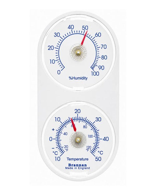Brannan 30/412/3 | Twin Mini Dial Hygrometer & Thermometer | -10 to +50 °C/°F, 0–100% RH - generaltechuae