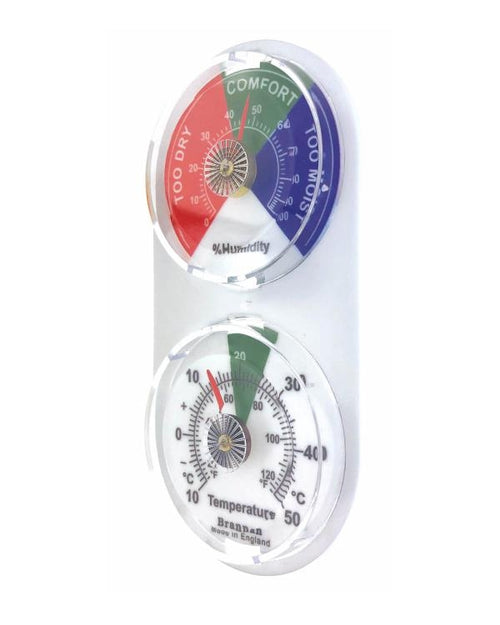 Brannan 30/415/3 | Twin Mini Dial Hygrometer & Thermometer, Coloured Zones | 2 x 65 mm, -10 to +50 °C, 0–100% RH - generaltechuae (2)