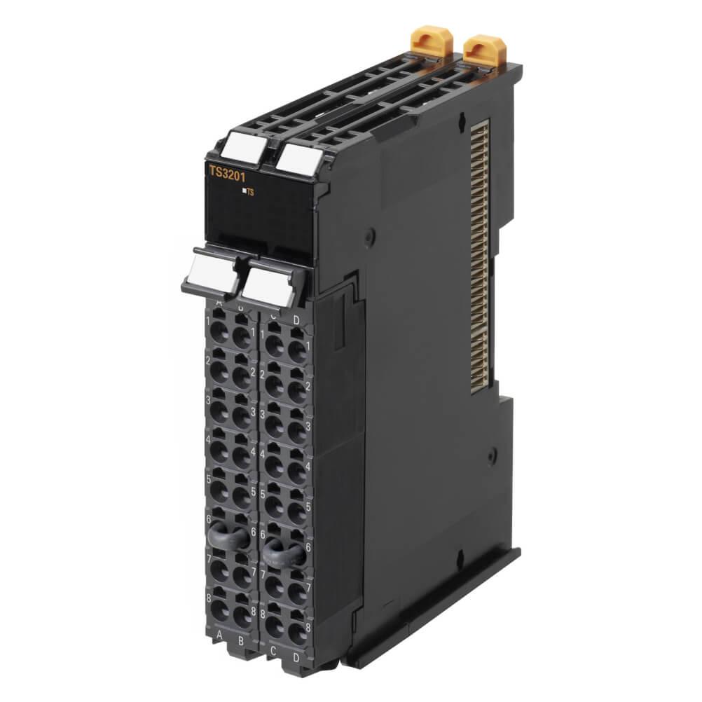 OMRON NX-TS3201 | 4 Temperature Sensor Inputs, Pt100 (3-wire), Pt1000, resolution 0.1 Â°C, 250 ms/Unit, screwless push-in connectors, 24 mm wide