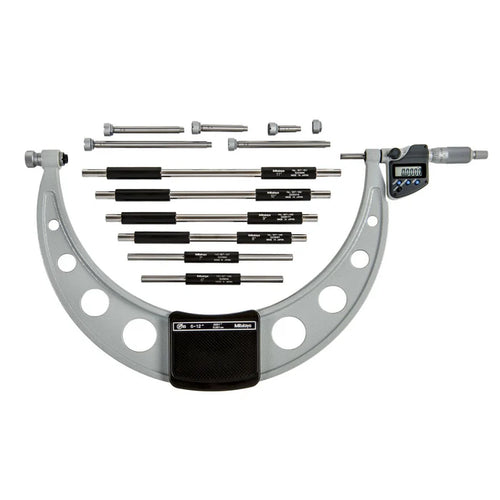 Mitutoyo 340-352-30 Outside Micrometer with Interchangeable Anvils, Range 0-6"