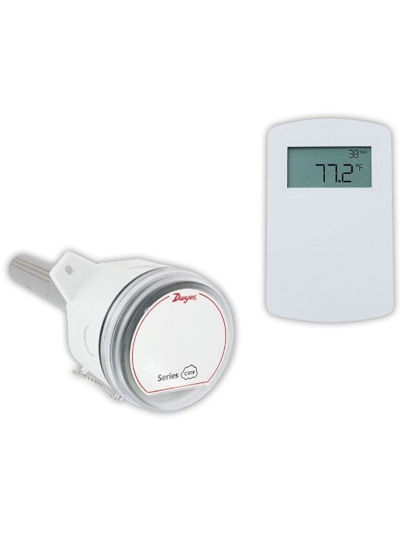 Dwyer Instruments CDTR-2E4A4-LCD | Carbon Dioxide/Temperature/Humidity | Wall Mount | Universal current/voltage output | 10 kO Type III Thermistor Temperature Output | European Housing | LCD Display - generaltechuae