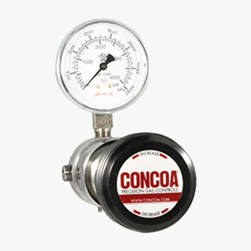 CONCOA 492 Series | Four-Port Piston Line Regulator | Up to 6000 PSIG, Chrome-Plated Brass