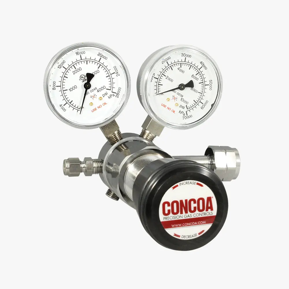 CONCOA 492 Series | Piston Cylinder Regulator | Up to 6000 PSIG Inlet, Chrome-Plated Brass