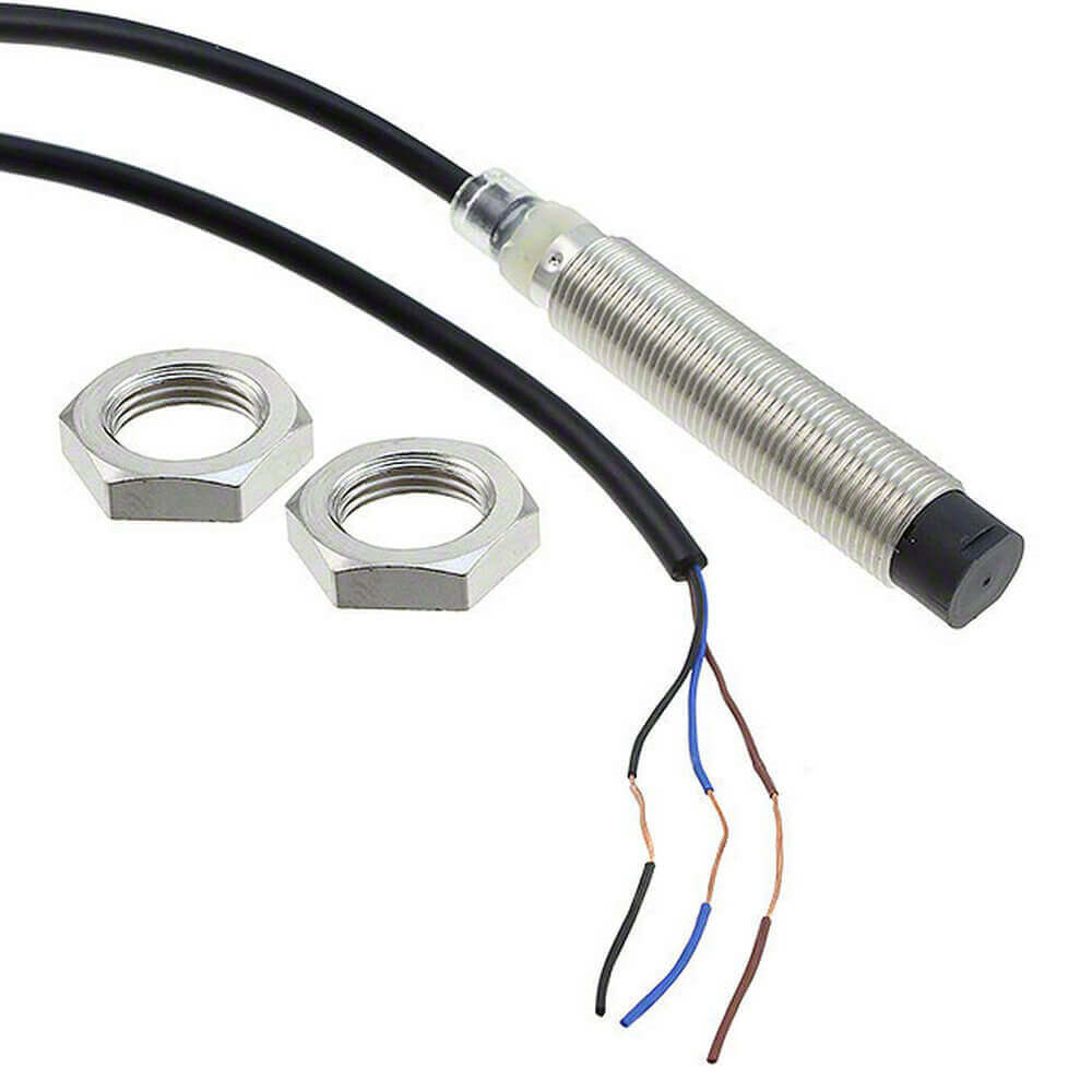 OMRON E2B-M12LN08-WP-B1 2M | Proximity sensor, LITE, inductive, nickel-brass, long body, M12, unshielded, 8 mm, DC, 3-wire, PNP-NO, 2 m cable
