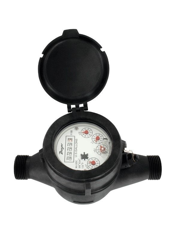 Dwyer Instruments WPT-A-C-03 | Multi-Jet plastic water meter | 3/4" x 1" pipe size with 0.1 gal pulse output
