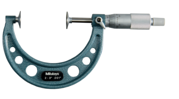 Mitutoyo 123-127 Disc Micrometer, Hardened Steel Disks 2-3", Disk=20mm