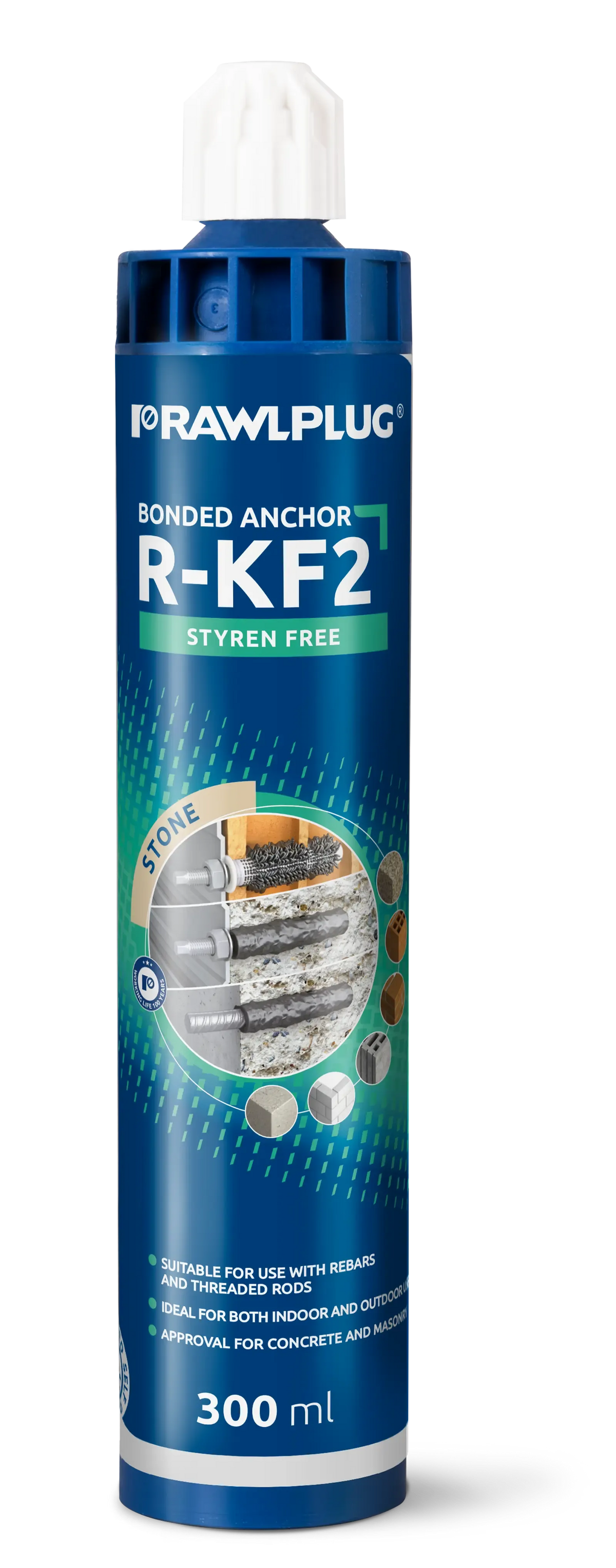Rawlplug R-KF2-410-STONE | R-KF2 Universal Bonded Anchor, Stone Colour | 410 ml cartridge - generaltechuae (2)