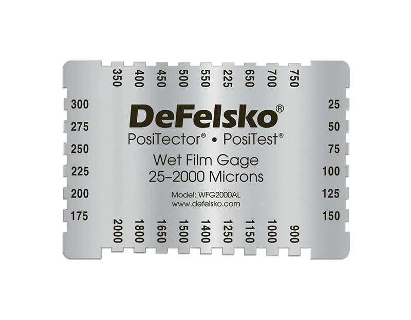 DeFelsko WFG2000AL10PK | Aluminum 4-Sided Wet Film Thickness Gage, 10 Pack | 25–2,000 µm - generaltechuae