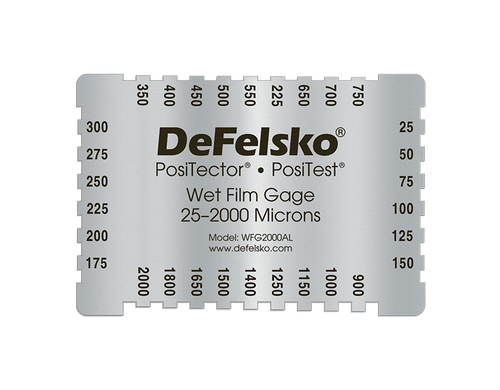DeFelsko WFG2000AL10PK | Aluminum 4-Sided Wet Film Thickness Gage, 10 Pack | 25–2,000 µm - generaltechuae