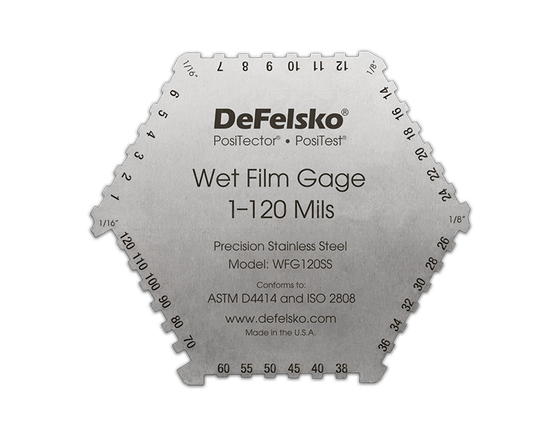 DeFelsko WFG120SS | Stainless 6-Sided Wet Film Thickness Gage | 1–120 mils - generaltechuae