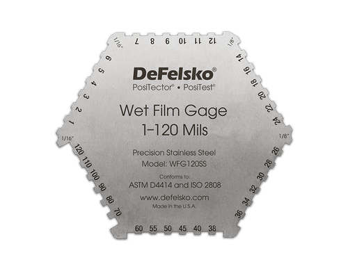 DeFelsko WFG2000SS | Stainless 6-Sided Wet Film Thickness Gage | 25–2,000 µm - generaltechuae