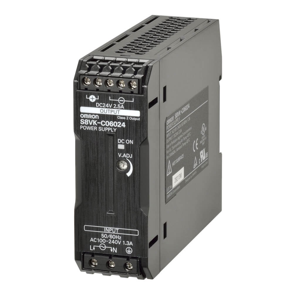 OMRON S8VK-C06024 | Book type power supply, Lite, 60 W, 24VDC, 2.5A, DIN rail mounting