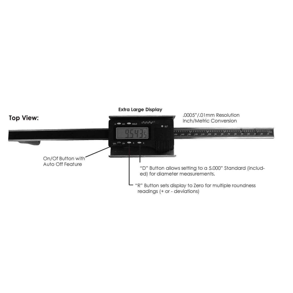 Flexbar 70062 | Large I.D. Measurement Caliper | 5-15 in (125-375 mm) - generaltechuae (3)