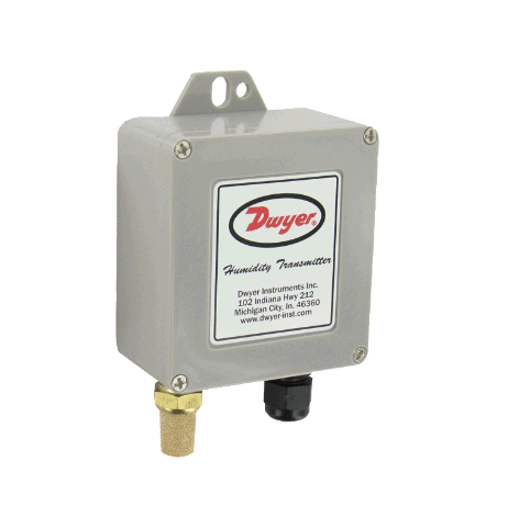 Dwyer Instruments WHT-311 | Water-resistant humidity/temperature transmitter with sintered filter | 3% accuracy | 4-20 mA humidity and temperature output