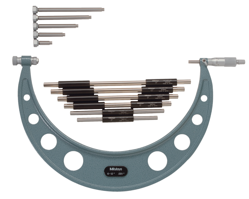 Mitutoyo 104-138 | Interchangeable Anvil Micrometer | Range 6 - 12  inches | Graduation 0.001"
