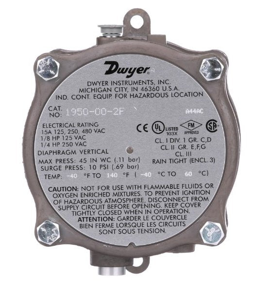 Dwyer Instruments 1950P-50-2F | Differential Pressure Switch | 15-50 psid;1/8" NPT F;Explosion Proof