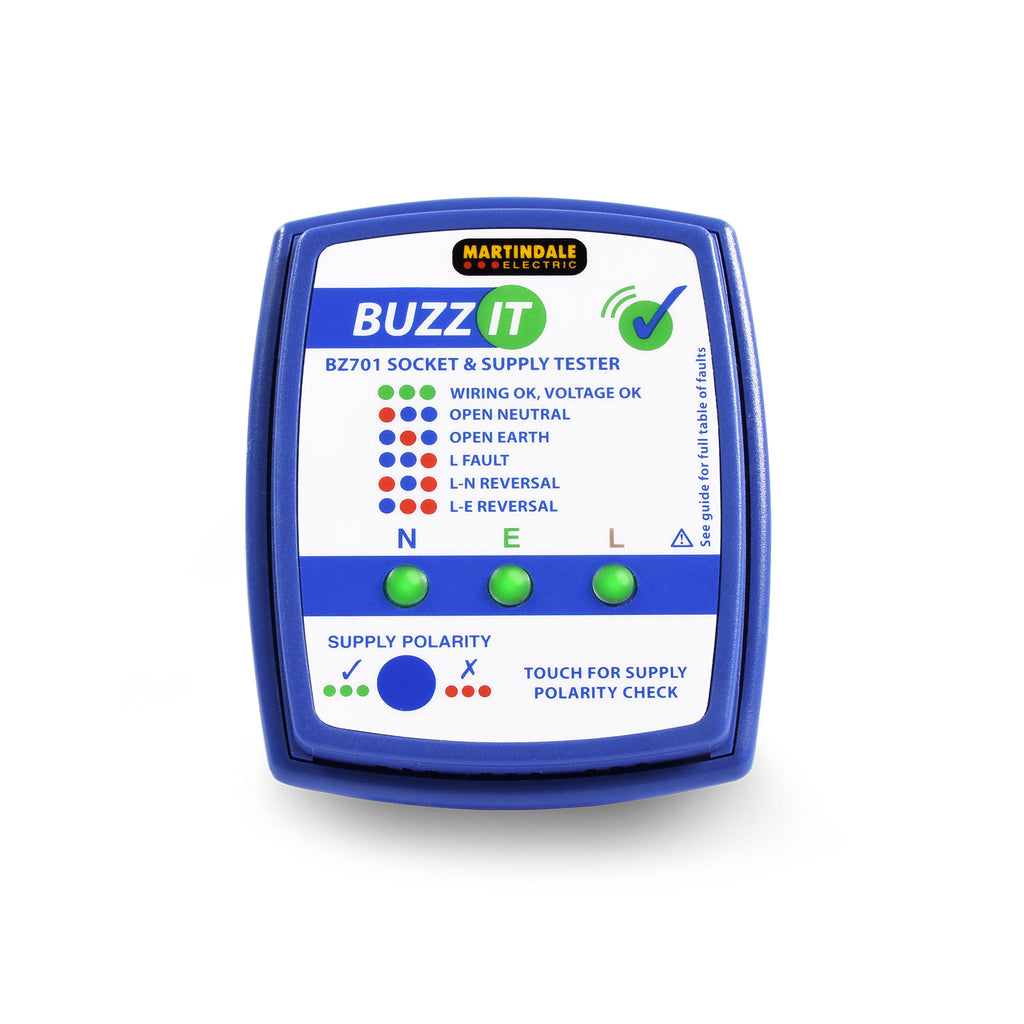 Martindale MARBZ701 | BZ701 Audible Socket Tester | Mains polarity touchpad, 28 faults - generaltechuae