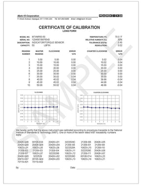 Mark-10 CERT-SI | Combined Certificate of Calibration, Indicator + Sensor | 10 data points per direc - generaltechuae