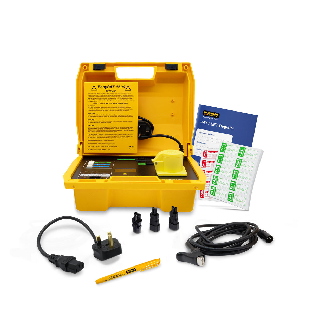 Martindale MAREPAT1600KIT1 | EPAT1600 Portable Appliance Test Kit | Class I & II, 200mA/8A/25A - generaltechuae