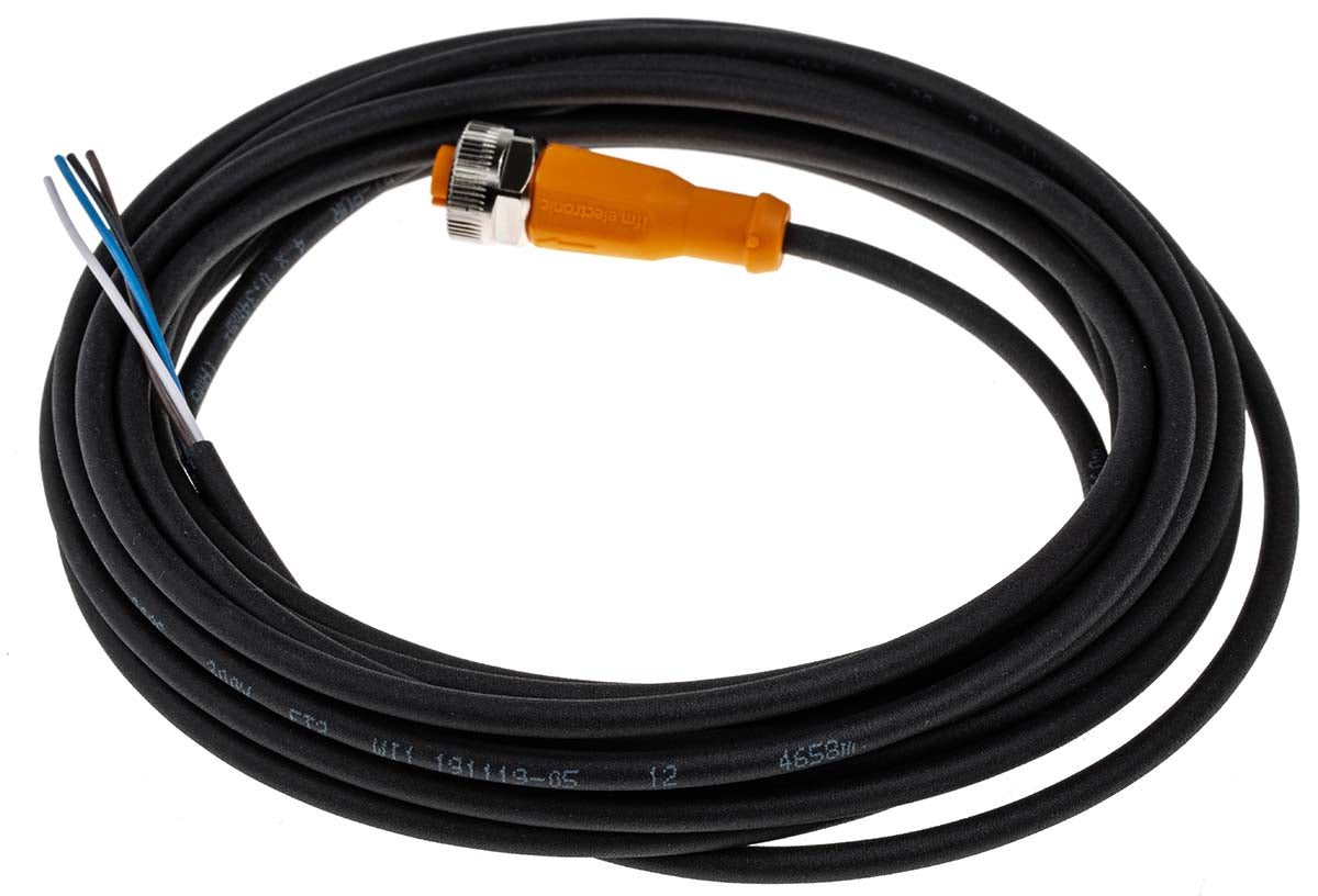 ifm EVC002, Female 4 way M12 to Unterminated Sensor Actuator Cable, 5m