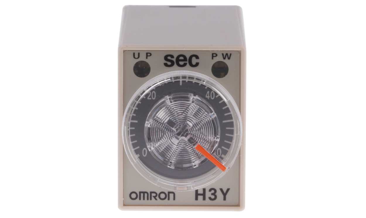 Omron H3Y-4 AC24 60S, H3Y-4 Series DIN Rail, Surface Mount Timer Relay, 24V ac, 4-Contact, 2 → 60s, 1-Function, 4PDT - generaltechuae
