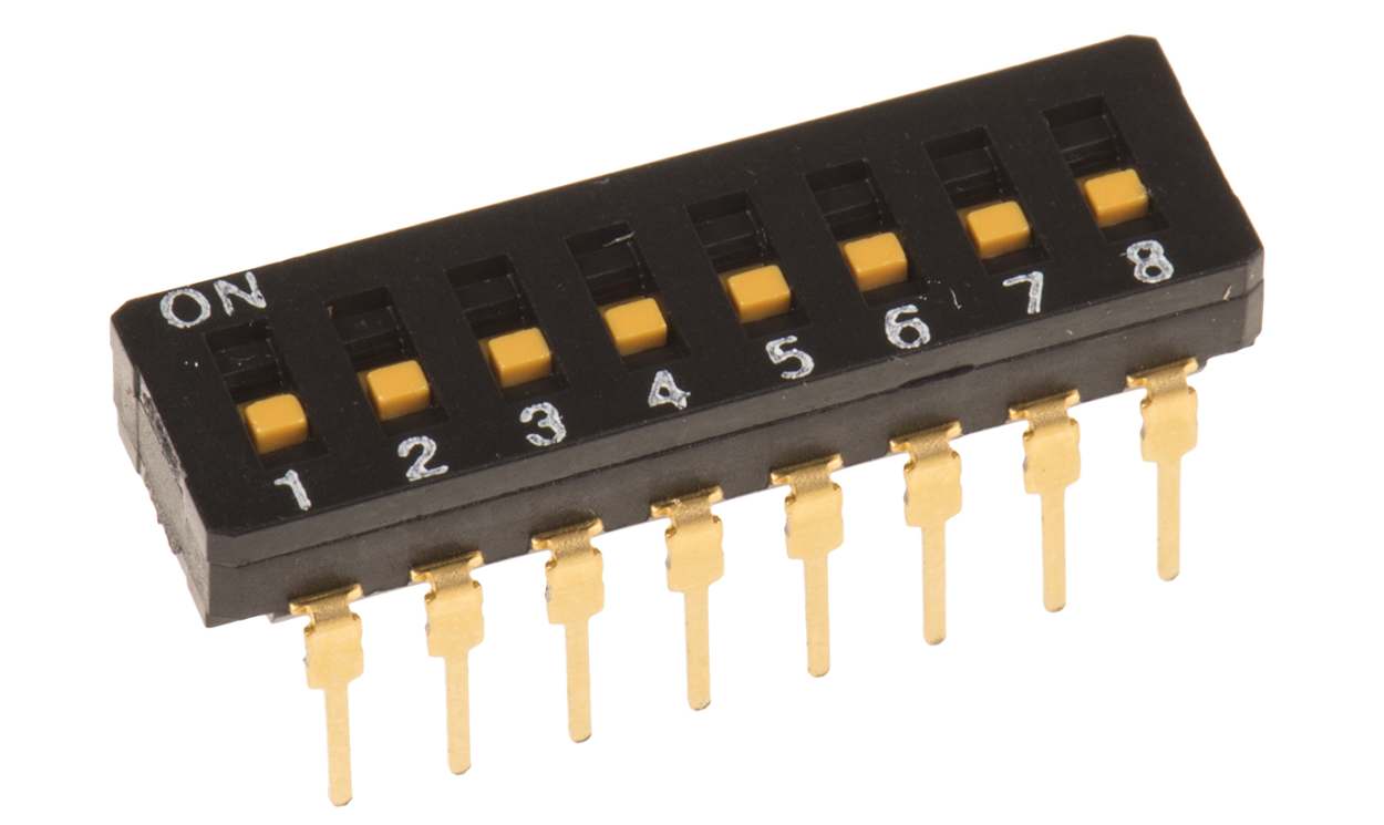 Omron A6D-8100, 8 Way Through Hole DIP Switch 8P
