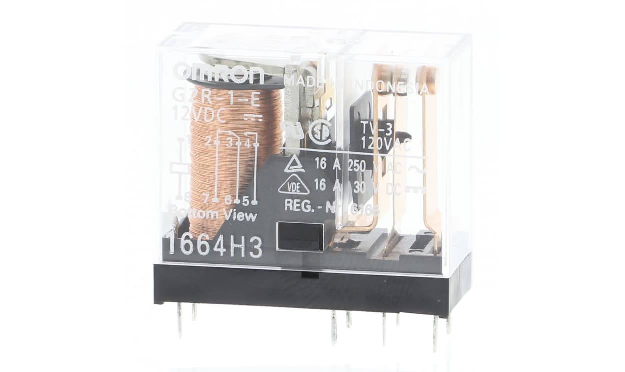 Omron G2R-1-E DC12, PCB Mount Power Relay, 12V dc Coil, 16A Switching Current, SPDT - generaltechuae