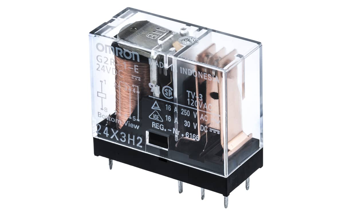 Omron G2R-1-E DC24, PCB Mount Power Relay, 24V dc Coil, 16A Switching Current, SPDT - generaltechuae