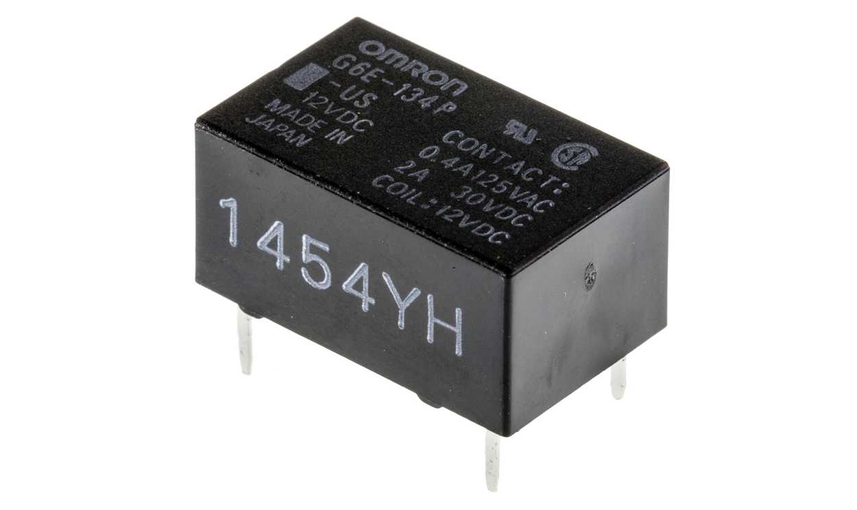 Omron G6E-134P-US DC12, PCB Mount Power Relay, 12V dc Coil, 3A Switching Current, SPDT