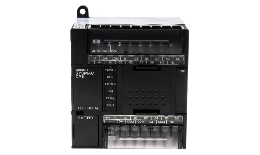 Omron CP1L-L14DR-A, CP1L Series PLC CPU for Use with SYSMAC CP1L Series, Relay Output, 8 (DC)-Input, DC Input