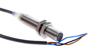 Omron E2A-S12LS04-WP-C1 2M, Inductive Threaded Barrel Proximity Sensor, M12, 4 mm Detection, NPN NO, 12 → 24 V dc